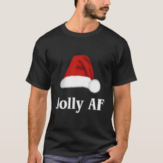 T-shirt Jolly Af Christmas Santa Hat