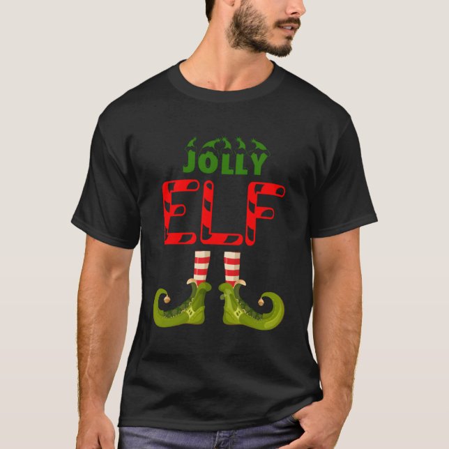 T-shirt Jolly Elf Funny Group Correspondant Pajamas Famili (Devant)