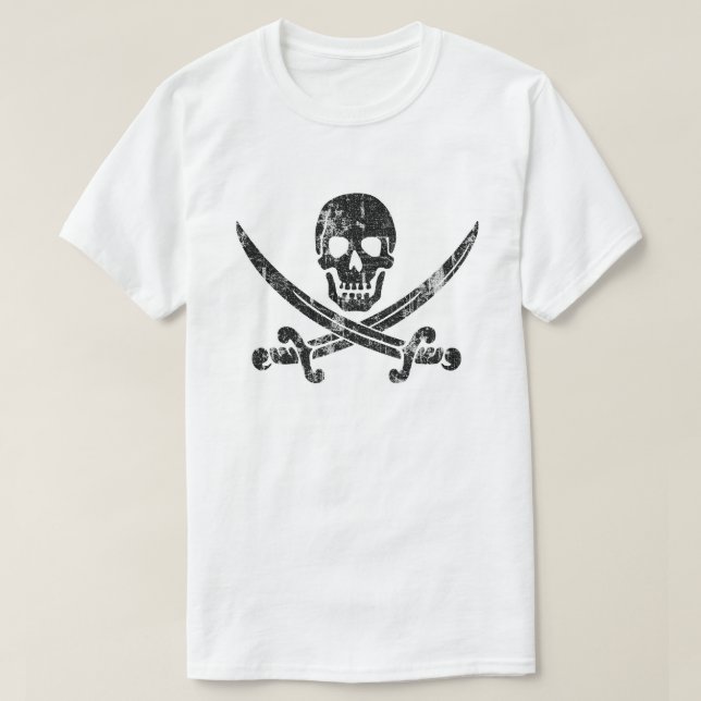 T-shirt Jolly roger affligé (Design devant)