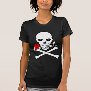T-shirt Jolly roger (Rose)T-shirt femme foncé