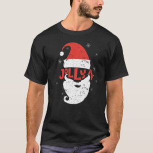 T-shirt Jolly Santa Hat Beard Af Snowflakes Joyeux Christm