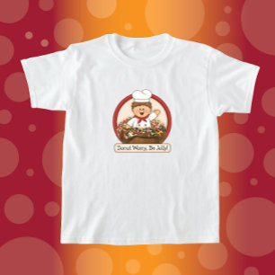 T-shirt JollyKins Donut Worry Be Jolly (Rouge)