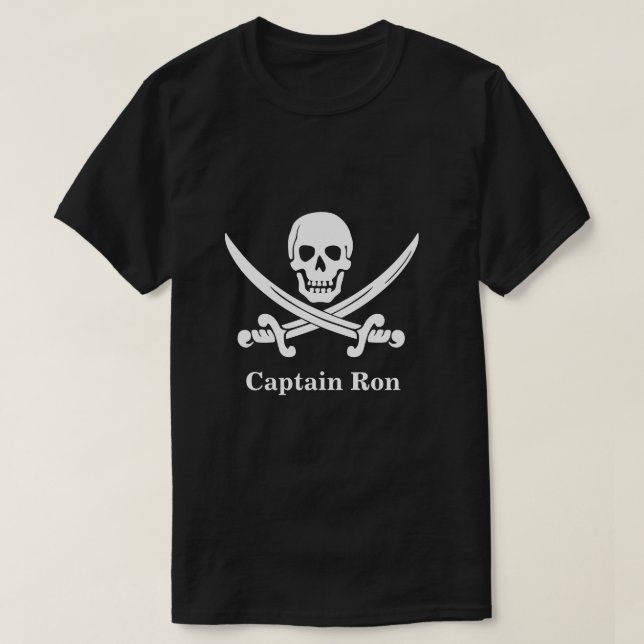 T-shirt Jollys rogers Pirate Capitaine Custom (Design devant)