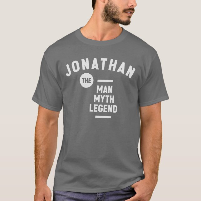 T-shirt Jonathan The Man Myth Legend Nom Jonathan (Devant)