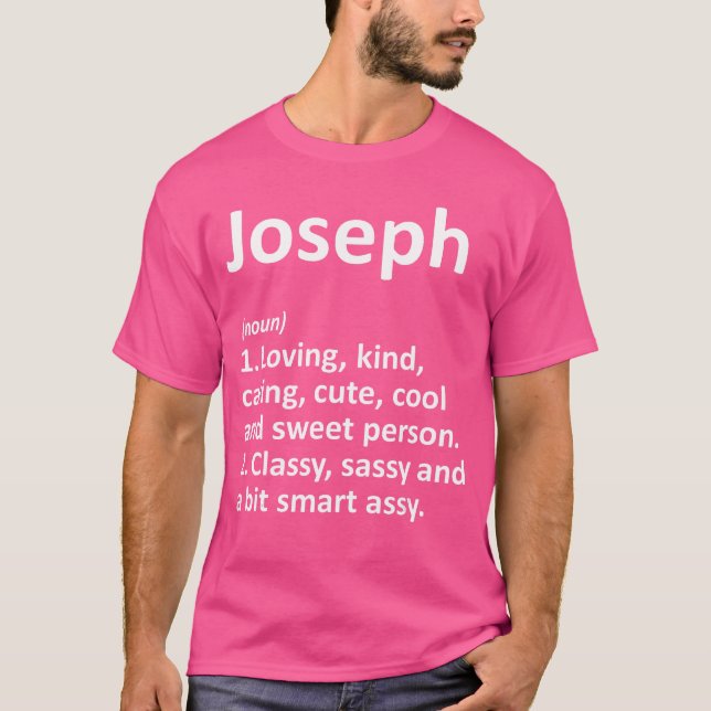 T-shirt JOSEPH Definition Personalized Name Funny Birthday (Devant)
