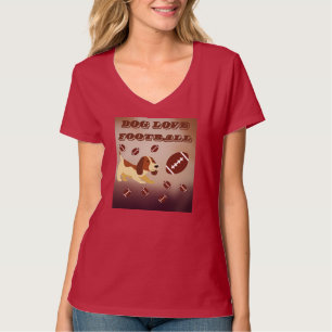 T-shirt Jote Brown Chien Football Match Fille