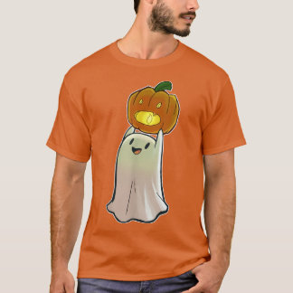 T-shirt Jote Citrouille fantôme Face Jack O'Lantern Happy 
