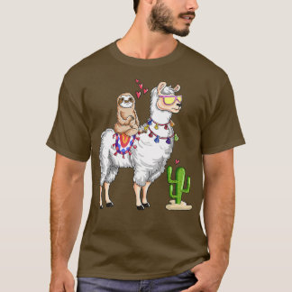 T-shirt Jote Sloth équitation Llama Valentines Jour