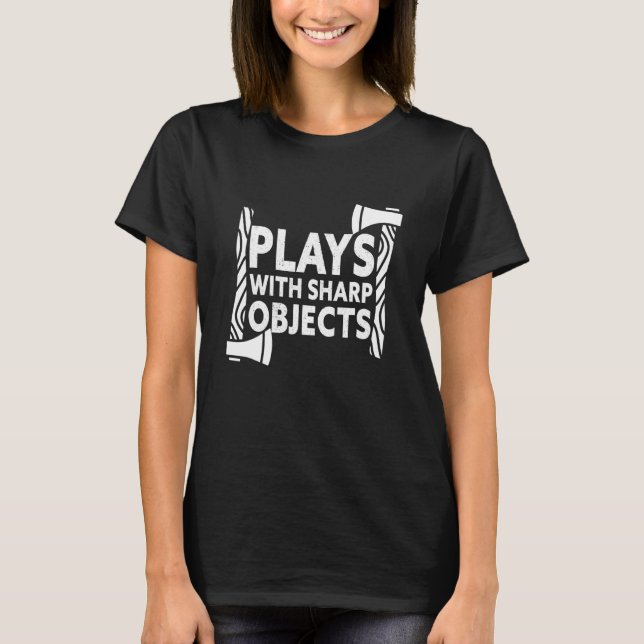T-shirt Joue Avec Des Objets Sharp Ax Jetant (Devant)