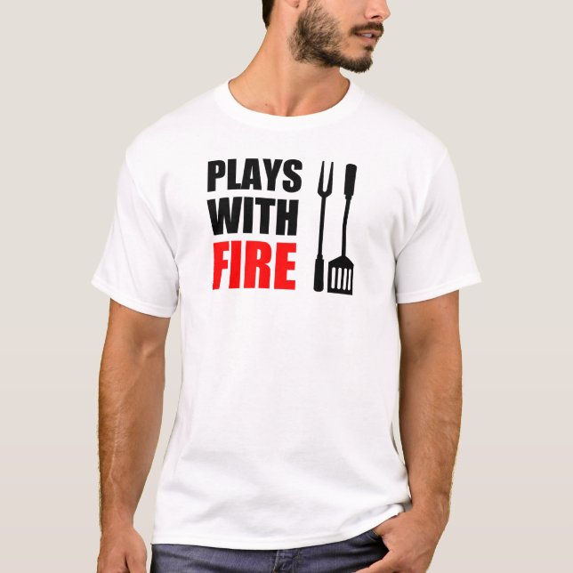 T-shirt Joue Avec Grill Feu (Devant)