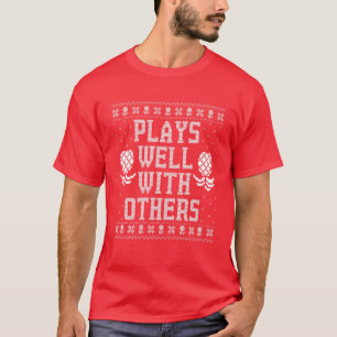 T-shirt Joue bien avec d'autres Ananas Swinger Noël