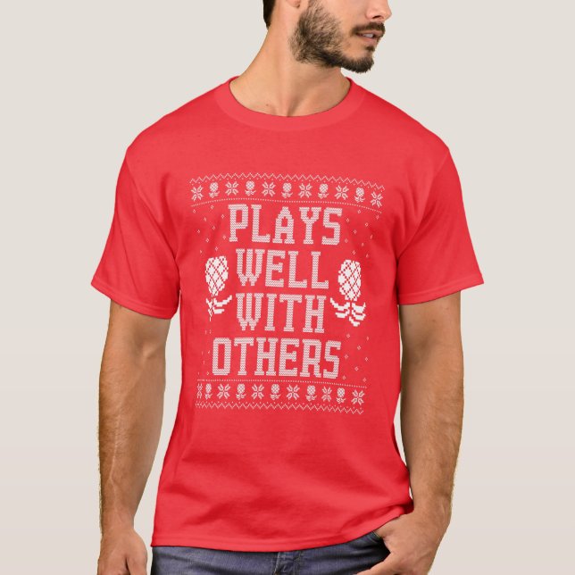 T-shirt Joue bien avec d'autres Ananas Swinger Noël (Devant)
