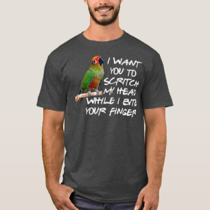 T-shirt Joue verte Conure Perrot Oiseau Amant Conure Cadea