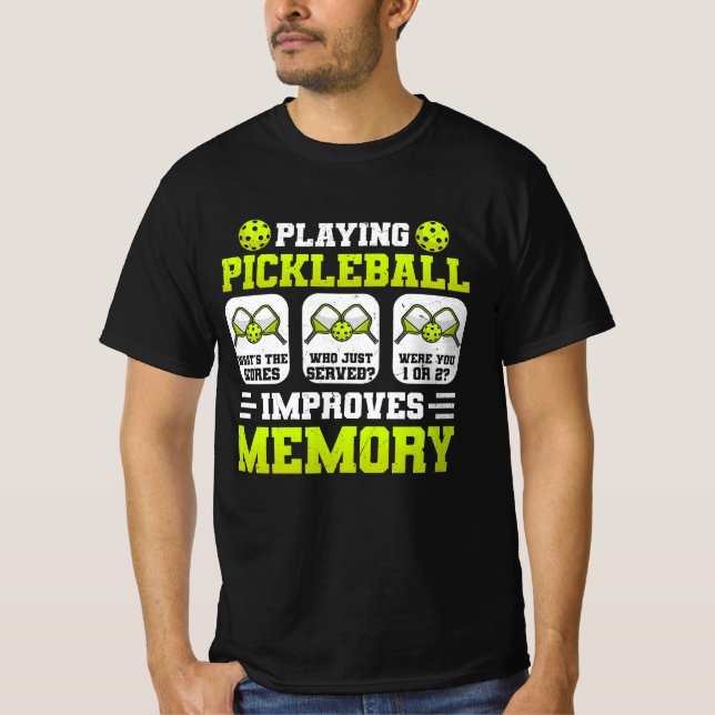 T-shirt Jouer au Pickleball améliore la mémoire What's Sco (Devant)