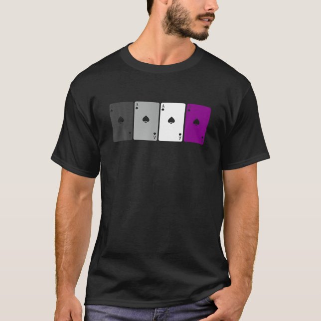T-shirt Jouer aux cartes Ace drôle Asexuality Pride drapea (Devant)