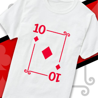 T-shirt Jouer aux cartes Costume Dix Carte 10 de Diamants