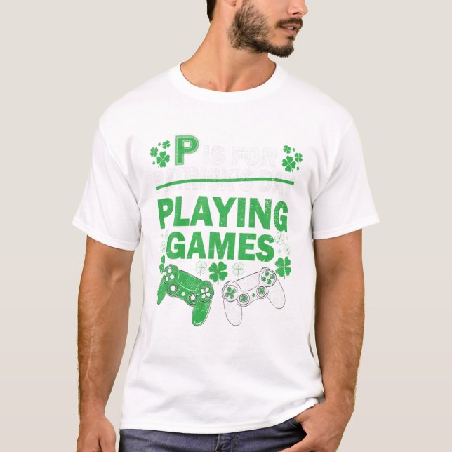 T-shirt Jouer aux jeux Jour de la Saint Patrick (Devant)