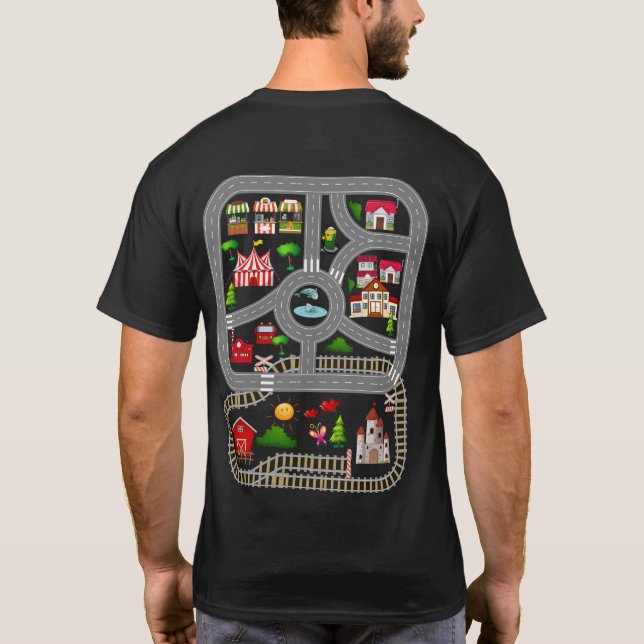 T-shirt Jouer aux voitures et s'entraîner sur le dos de pa (Dos)