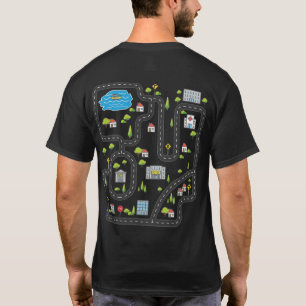 T-shirt Jouer aux voitures sur le dos de papa Playmat Road