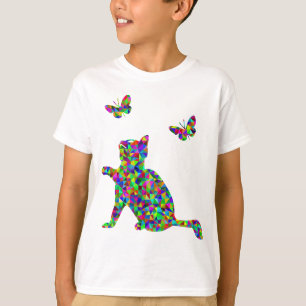 T-shirt Jouer-Avec-Papillons prismatiques colorés de