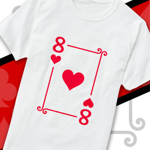 T-shirt Jouer Cartes Costume 8 Coeurs Carte Huit Carte