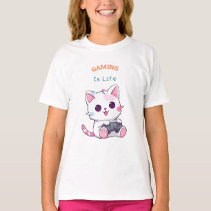 T-shirt Jouer c'est la gamer de chat de vie
