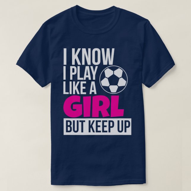 T-shirt Jouer comme une fille pour fille GIrls Anniversair (Design devant)