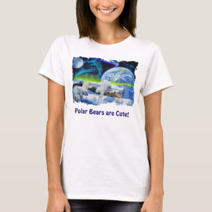 T-shirt Jouer Cubs Ours Polaires Cute Wildlife Art Shirt