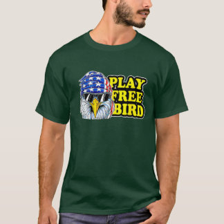 T-shirt Jouer gratuit Aigle d'oiseau américain Drapeau pat