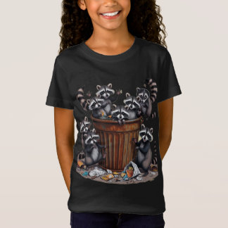 T-Shirt Jouer Raccoons Trash Can Mischief