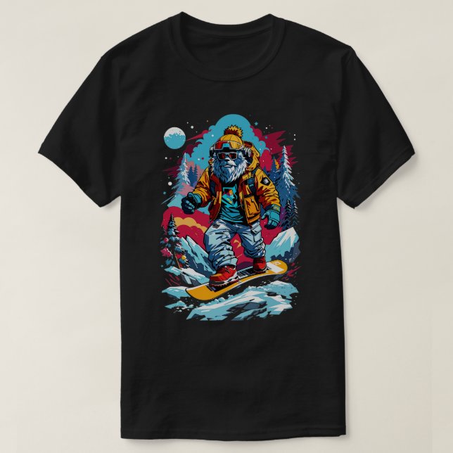T-shirt Jouer Snowboard (Design devant)