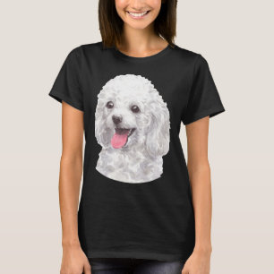 T-shirt Jouet blanc Poodle aquarelle Art