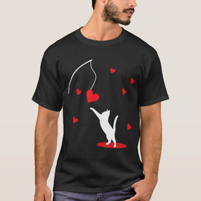 T-shirt Jouet De Chat Saint-Valentin Pour Elle Ou Pour Lui (Devant)
