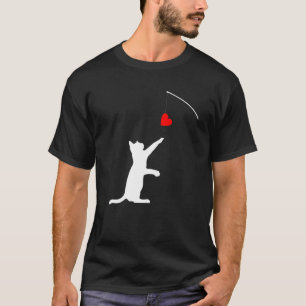 T-shirt Jouet de chat Valentine S Day Petit Chat Jouer Ave