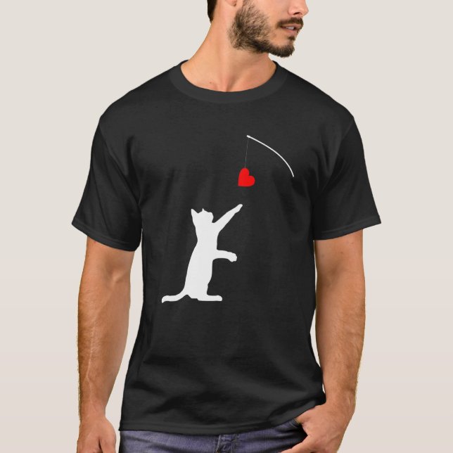 T-shirt Jouet de chat Valentine S Day Petit Chat Jouer Ave (Devant)