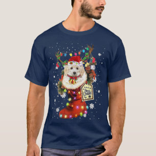 T-shirt Jouet Poodle Xmas Boot Noël Sock hiver neige