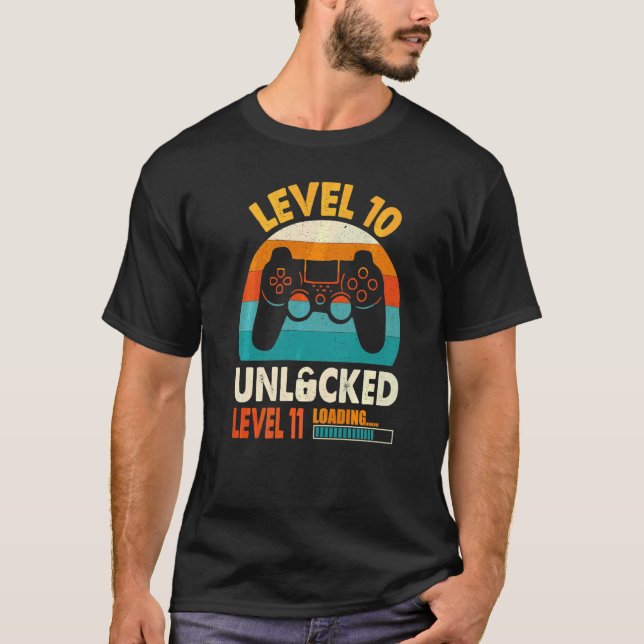 T-shirt Joueur 10ème Anniversaire Pour 10 Anniversaire Niv (Devant)