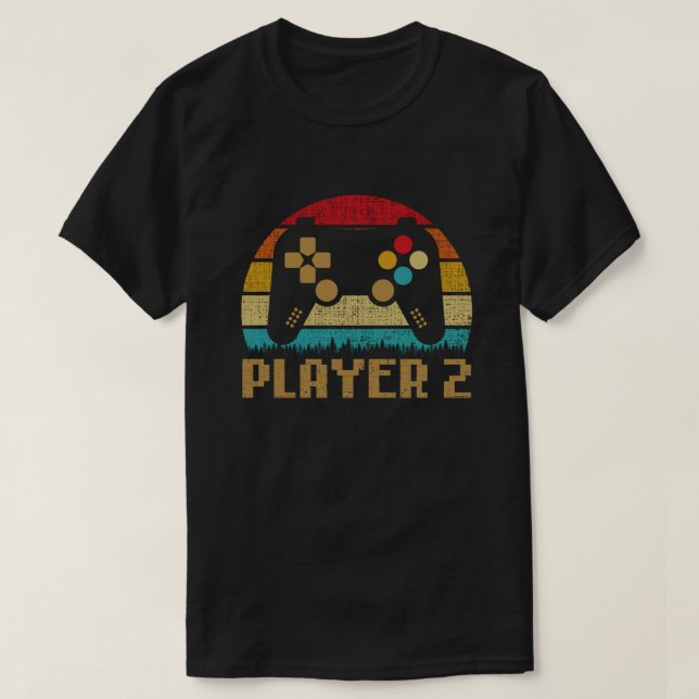 T-shirt Joueur 1 Joueur 2 Joueur correspondant Couple (Design devant)