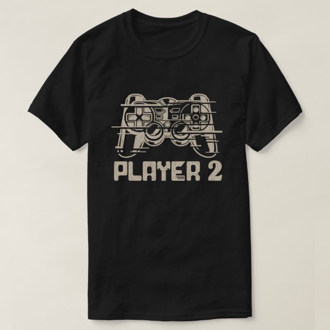 T-shirt Joueur 1 Joueur 2 Joueur correspondant Couple (Design devant)
