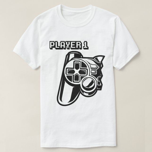T-shirt Joueur 1 Joueur 2 Joueur Couple (Design devant)