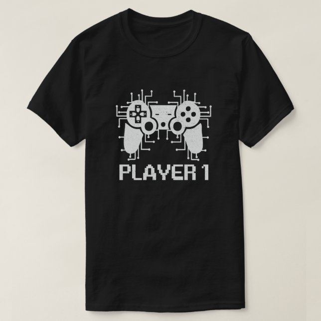 T-shirt Joueur 1 Joueur 2 Joueur Couple (Design devant)
