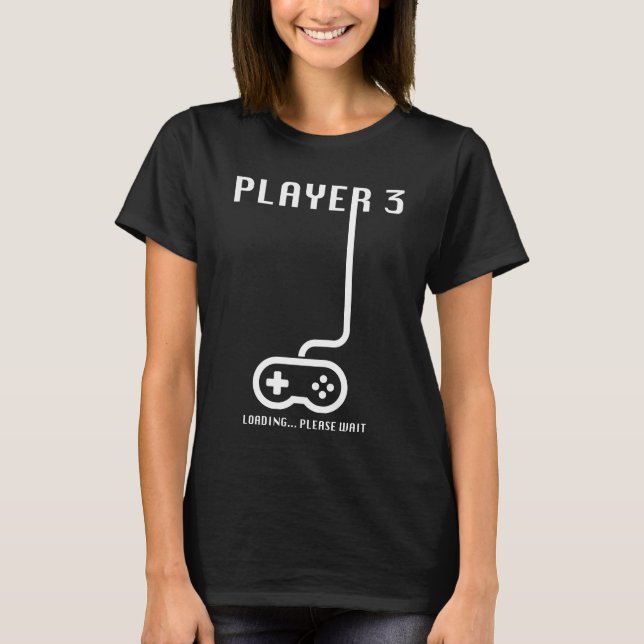 T-shirt Joueur 3 Chargement du jeu Joueur Grossesse Annonc (Devant)