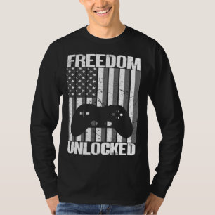 T-shirt Joueur 4 juillet Liberté Débloquée Jeux Vidéo Garç