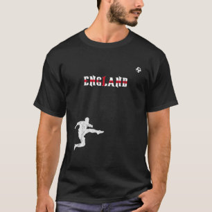T-shirt Joueur Anglais De Football Avec Football Ball Angl