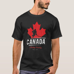 T-shirt Joueur canadien de hockey sur glace Feuille d'érab