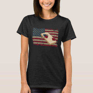T-shirt Joueur Cornhole Amérique Drapeau Tee I Fière Sac d