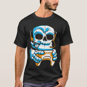 T-shirt Joueur crânien avec joystick