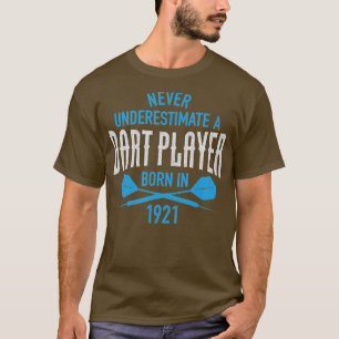 T-shirt Joueur Dart Thrower Dart 1921 pour hommes 100 ans