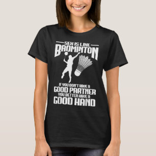 T-shirt Joueur de badminton Bonne main Joueur de navette B