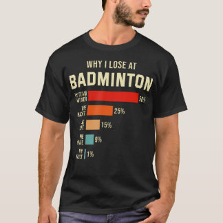 T-shirt Joueur de badminton drôle perd au badminton